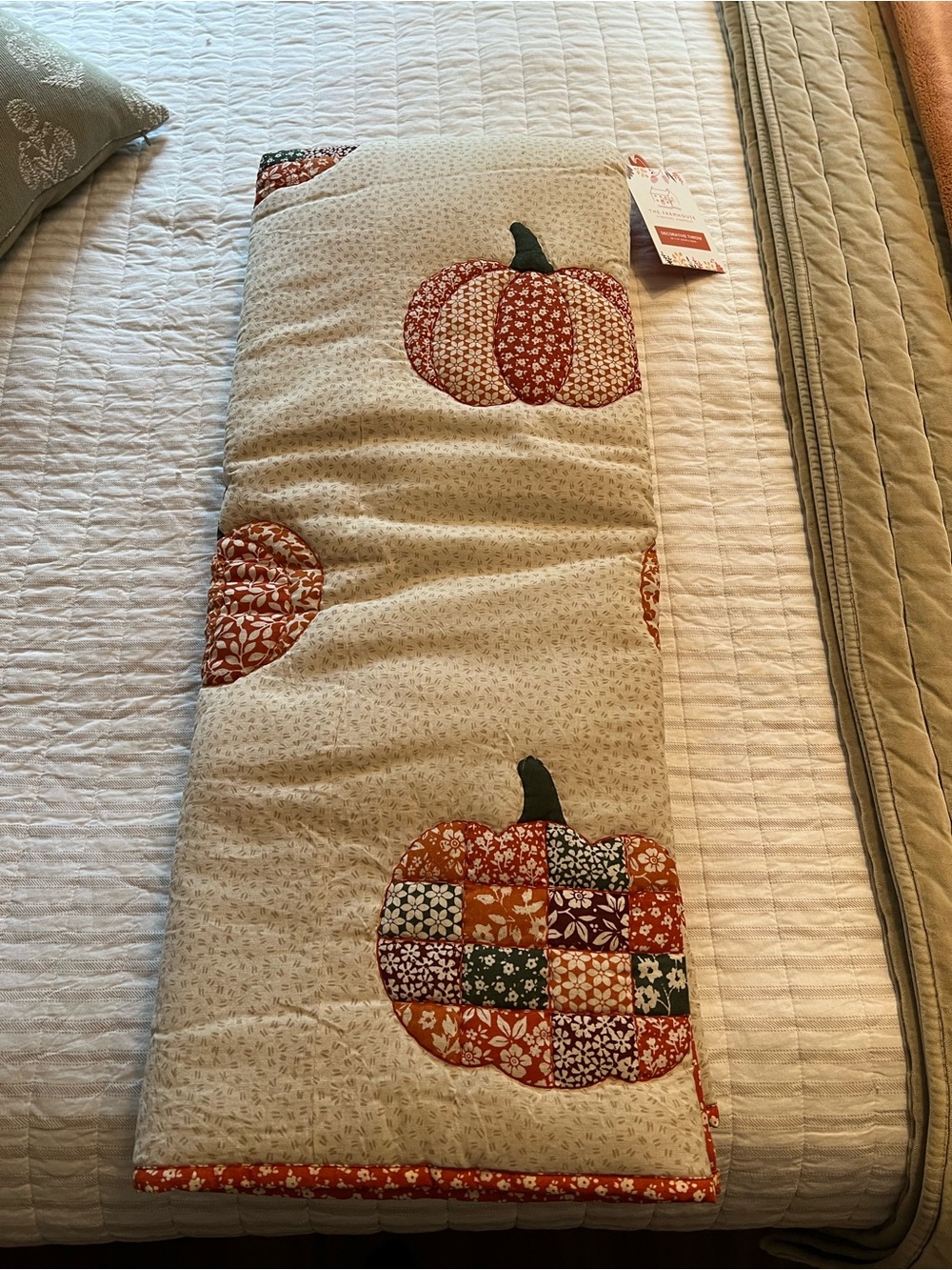 Patchwork Pumpkin Quilted Throw - NWT